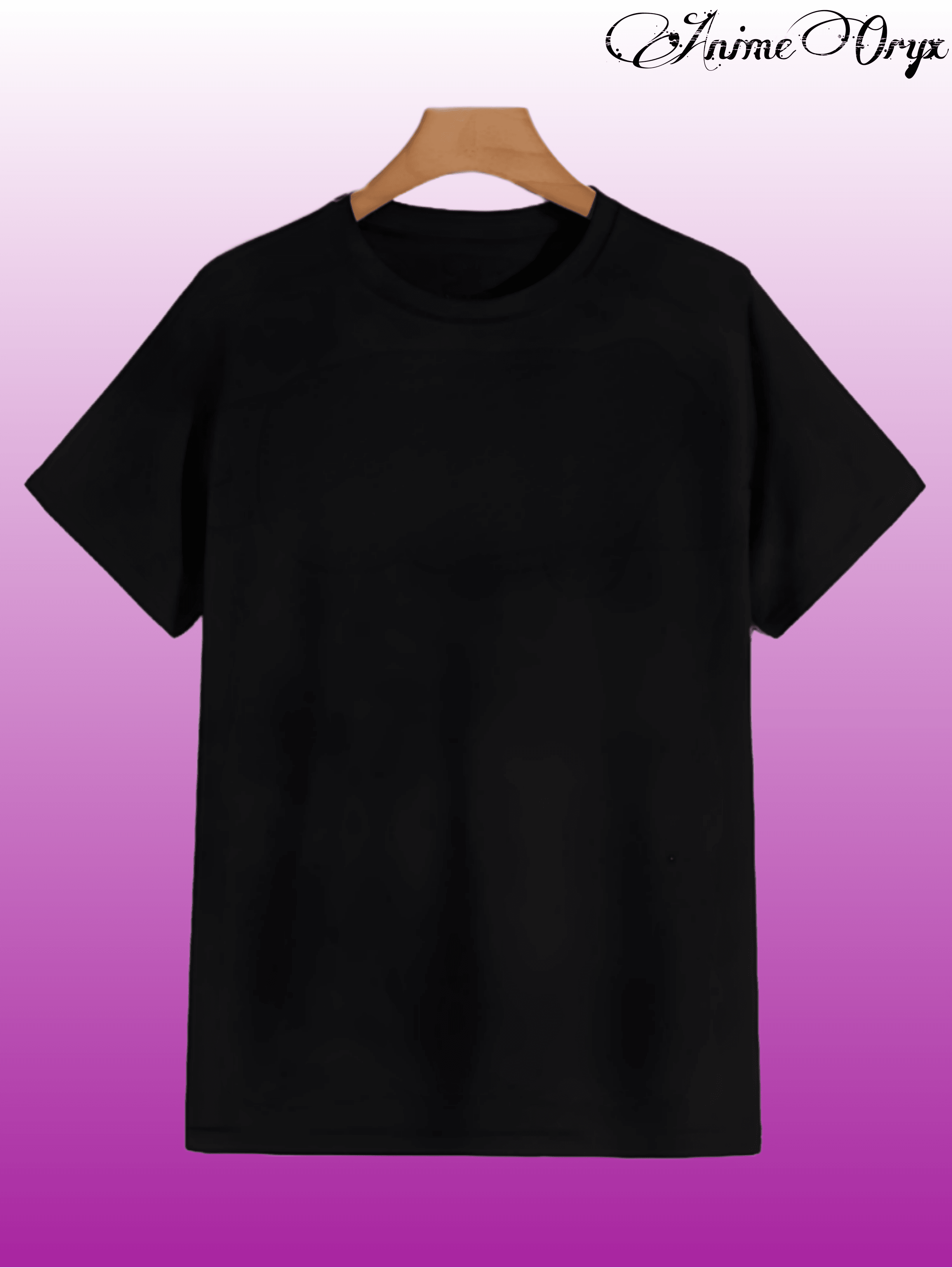 Black plain tee AnimeOryx    AnimeOryx