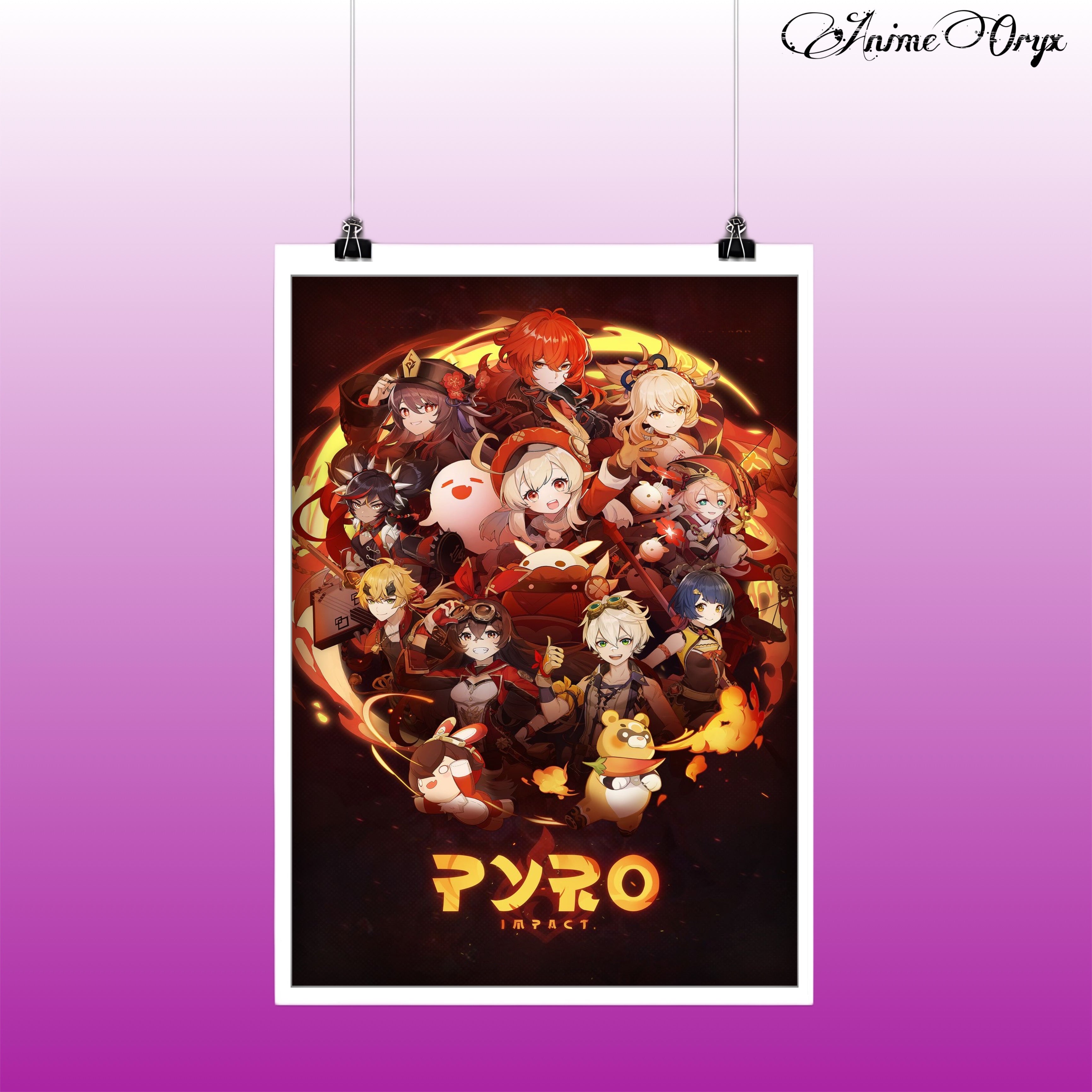 Genshin Impact Element Banner Set Of 7 (A3 Sized) - 1