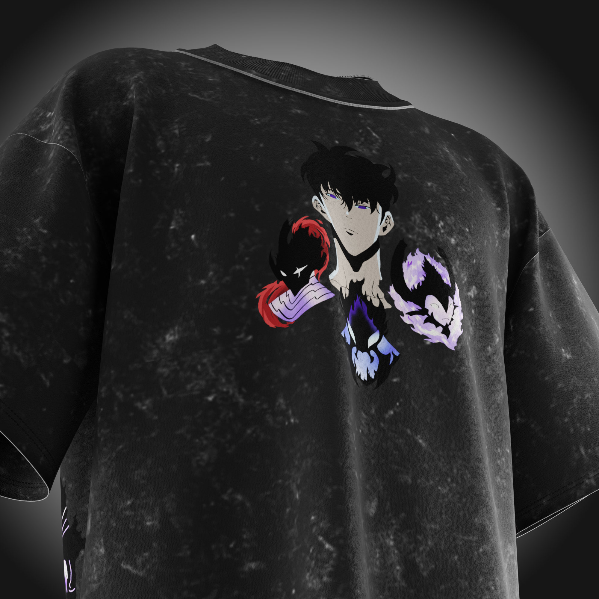 Solo Leveling Acid Washed Oversized T-shirt AnimeOryx  T-Shirt  AnimeOryx